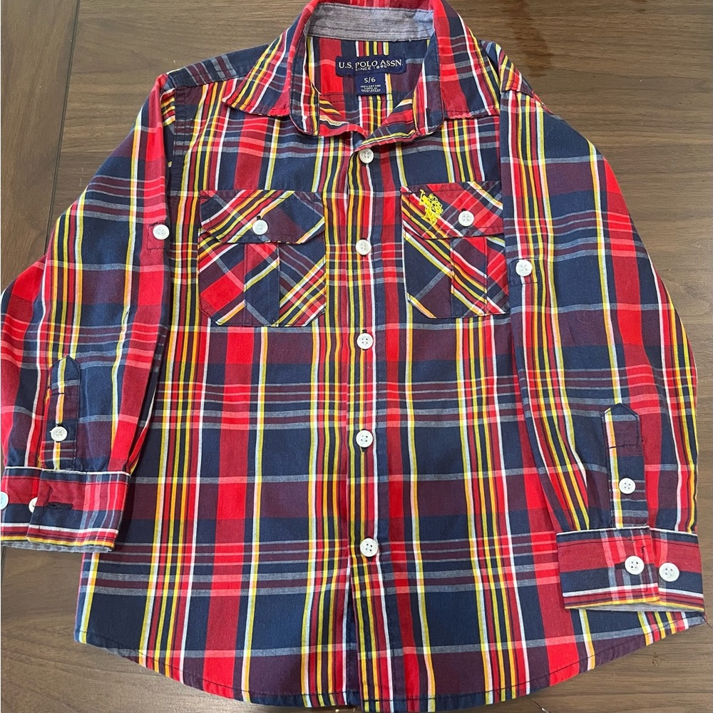 U.S. Polo Kids Plaid Button Down Shirt
